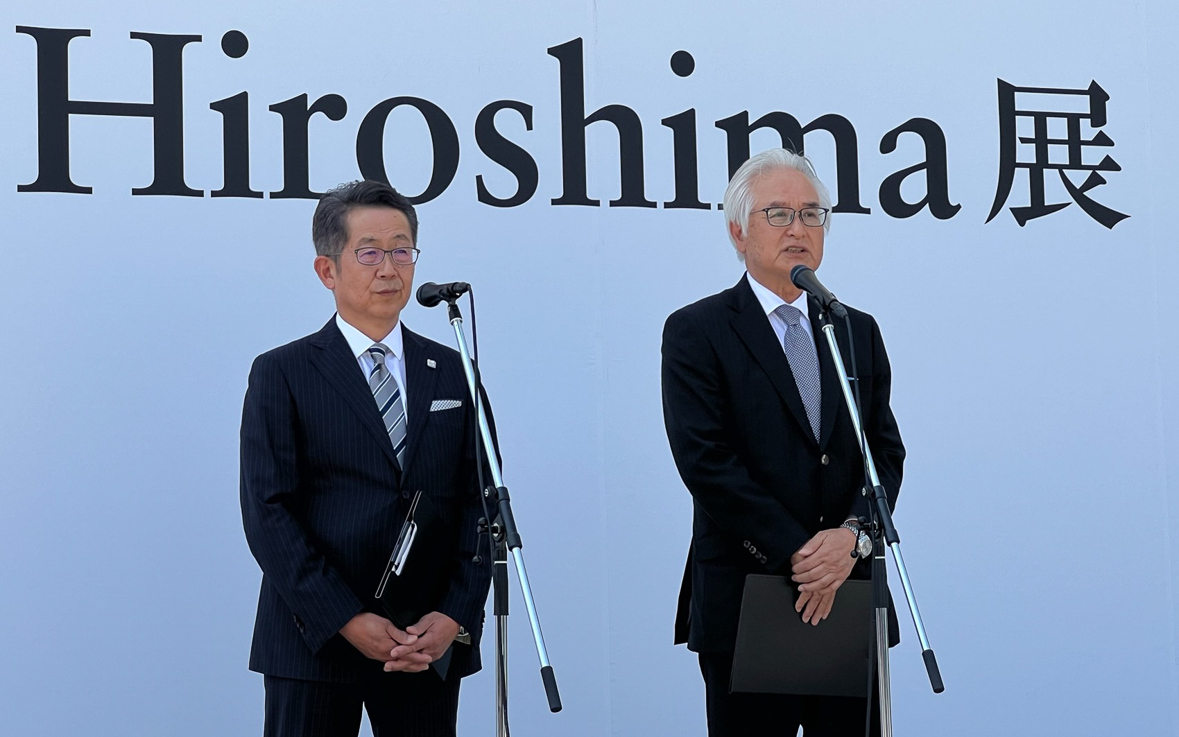Pride of Hiroshima展実行委員長 池田晃治氏（右）とPride of Hiroshima展実行副委員長 菖蒲田清孝氏（左）