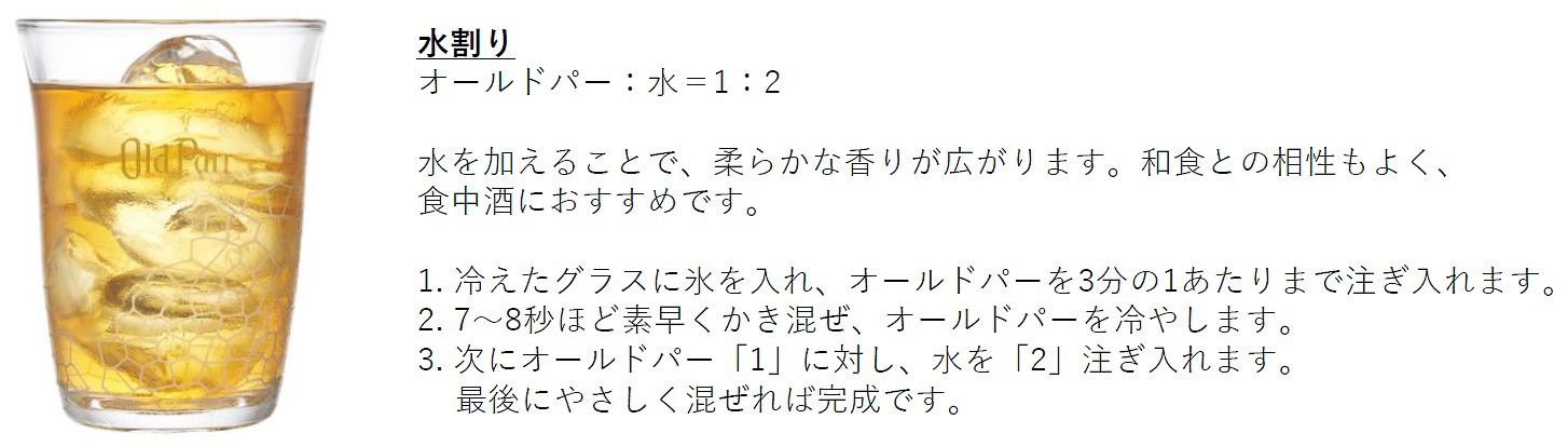 オールドパーのおいしい水割りの作り方