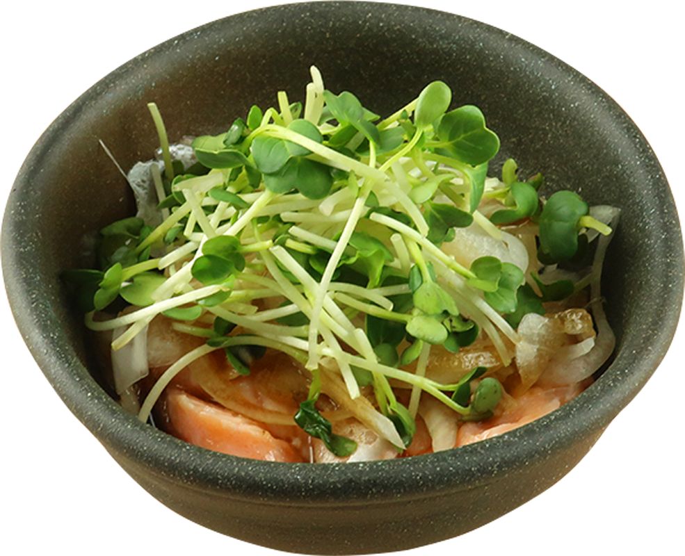 「炙りサーモンハラスのさっぱりぽん酢」（406円）