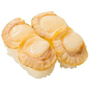 「蒸しほたて」（2貫110円）