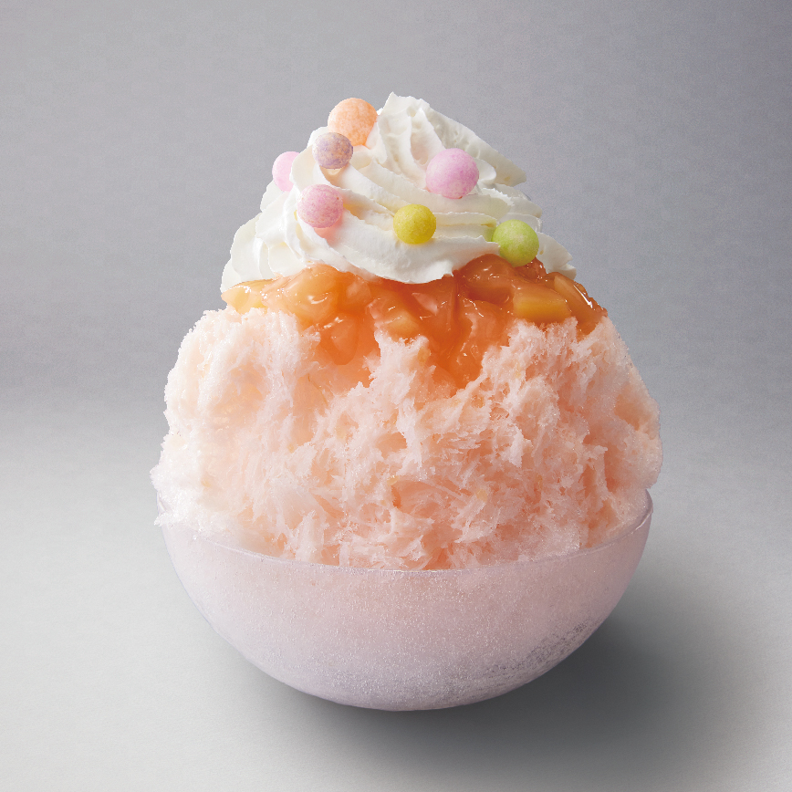 和カフェ Tsumugi、天然水の削り氷シリーズ「濃い苺みるく/桃と信州