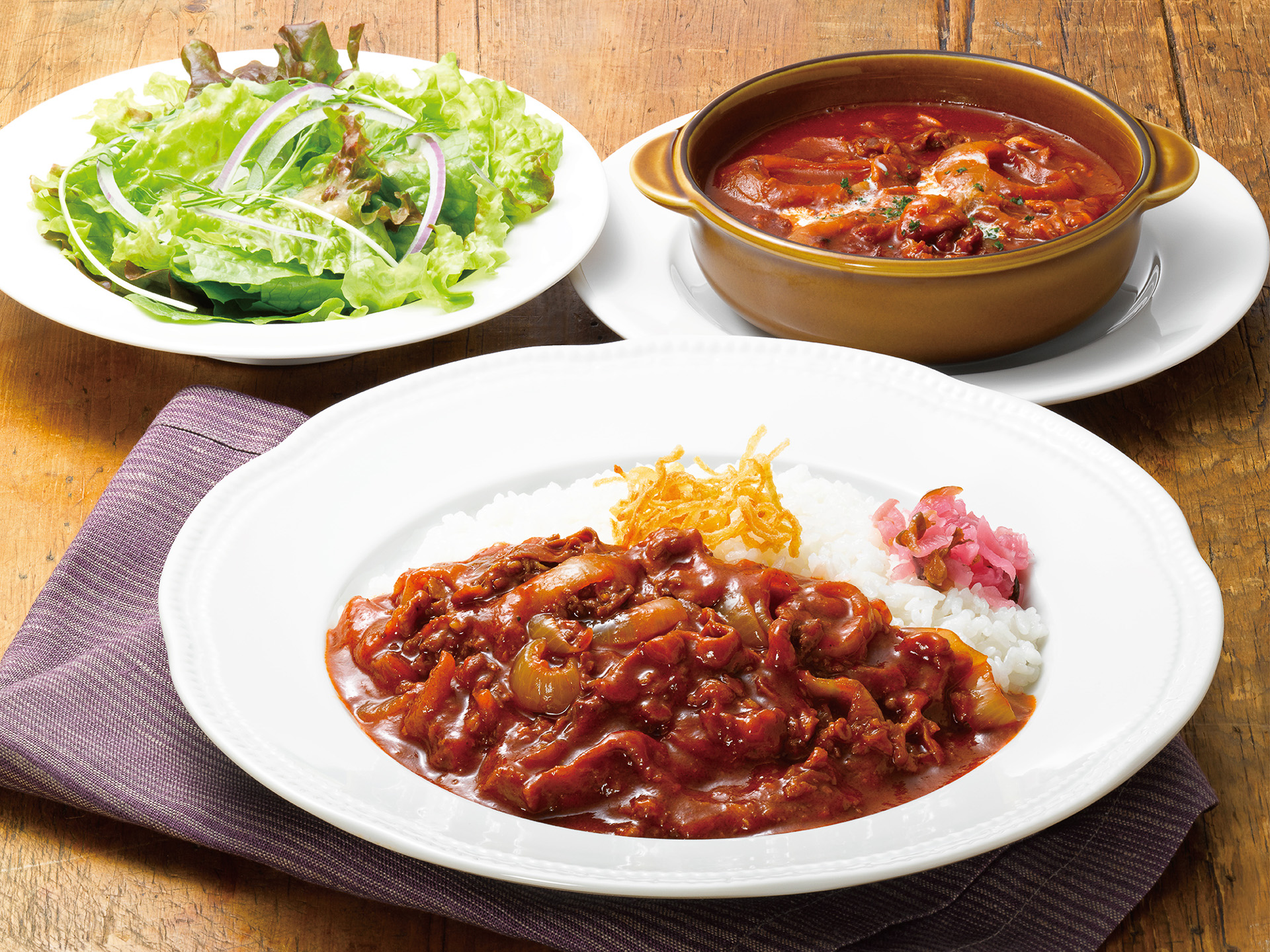 「ハヤシライスランチ（サラダ付）」（1100円/スペシャルランチ1518円）