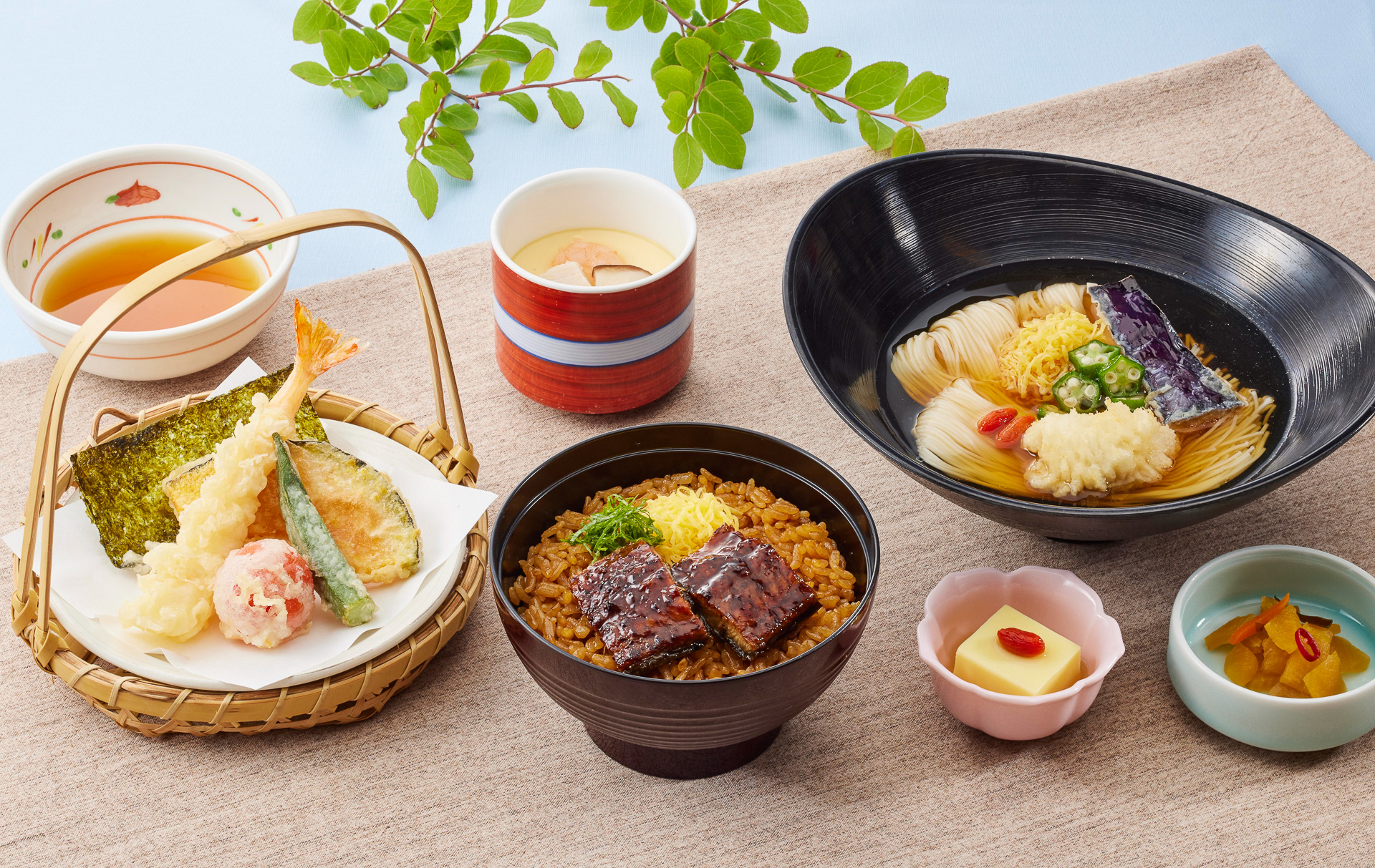 「鰻ご飯と鱧天そうめん膳」（1758円）