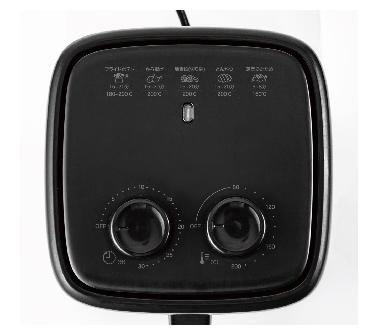 ダイヤルの目盛を合わせるだけで、簡単にタイマー/温度を操作できる