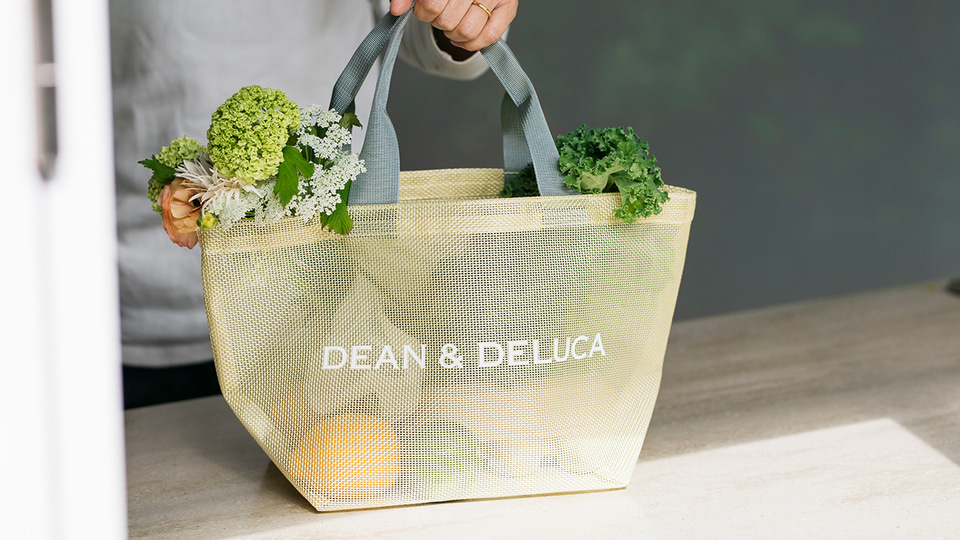 DEAN & DELUCA「メッシュトートバッグ シトラスイエロー」Amazonや楽天