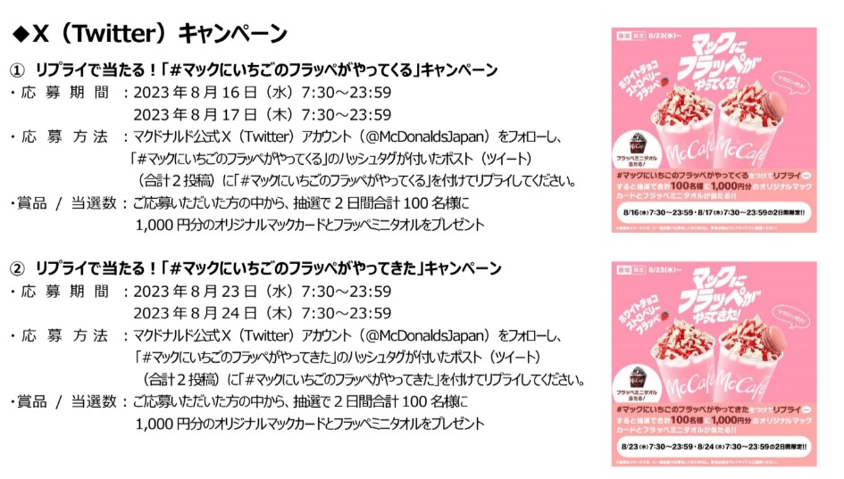 X（Twitter）キャンペーン