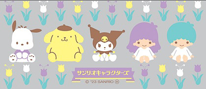 ポチャッコ、ポムポムプリン、クロミ、リトルツインスターズがデザインされたグラスとセットになった「サンリオキャラクターズ ココアクッキー」