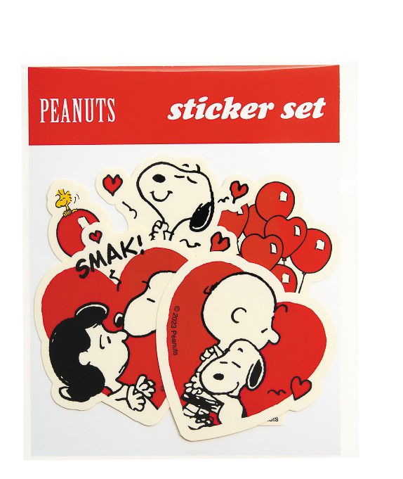 「スヌーピー＆フレンズ ステッカー5枚セット（全3種）」（各418円）