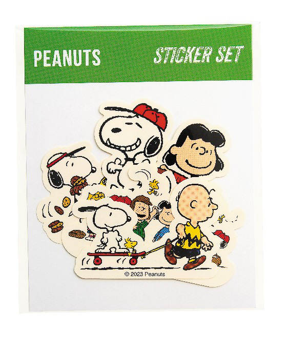 「スヌーピー＆フレンズ ステッカー5枚セット（全3種）」（各418円）