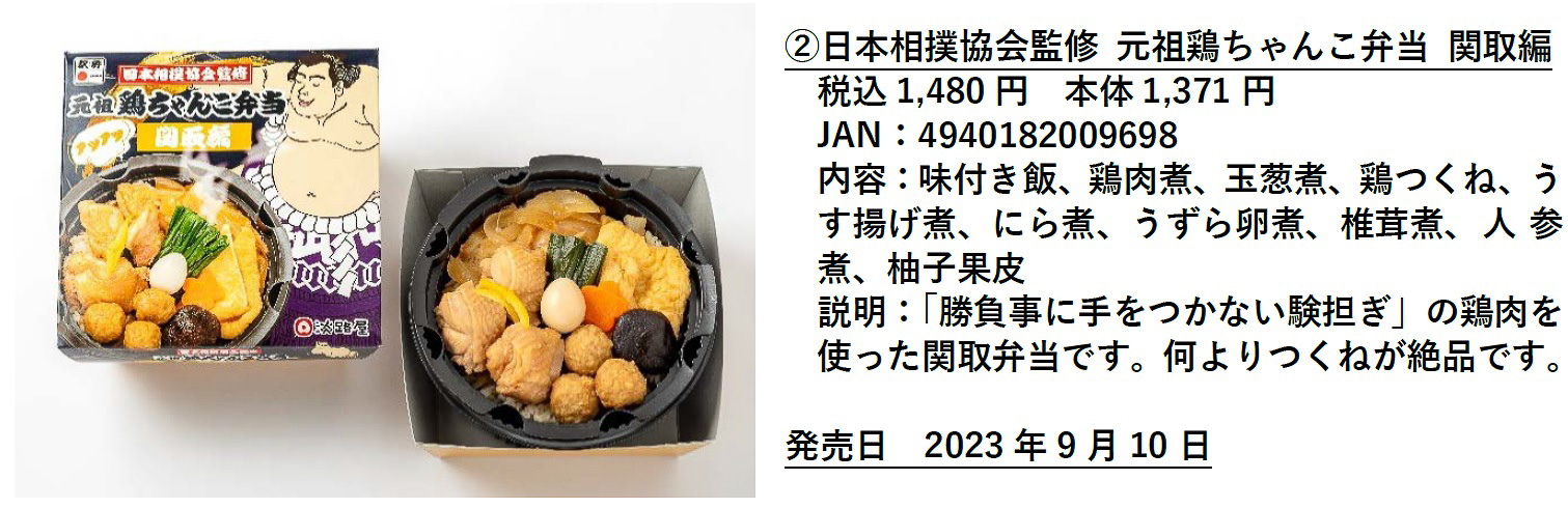 淡路屋「日本相撲協会監修 元祖鶏ちゃんこ弁当 関取編」（1480円）