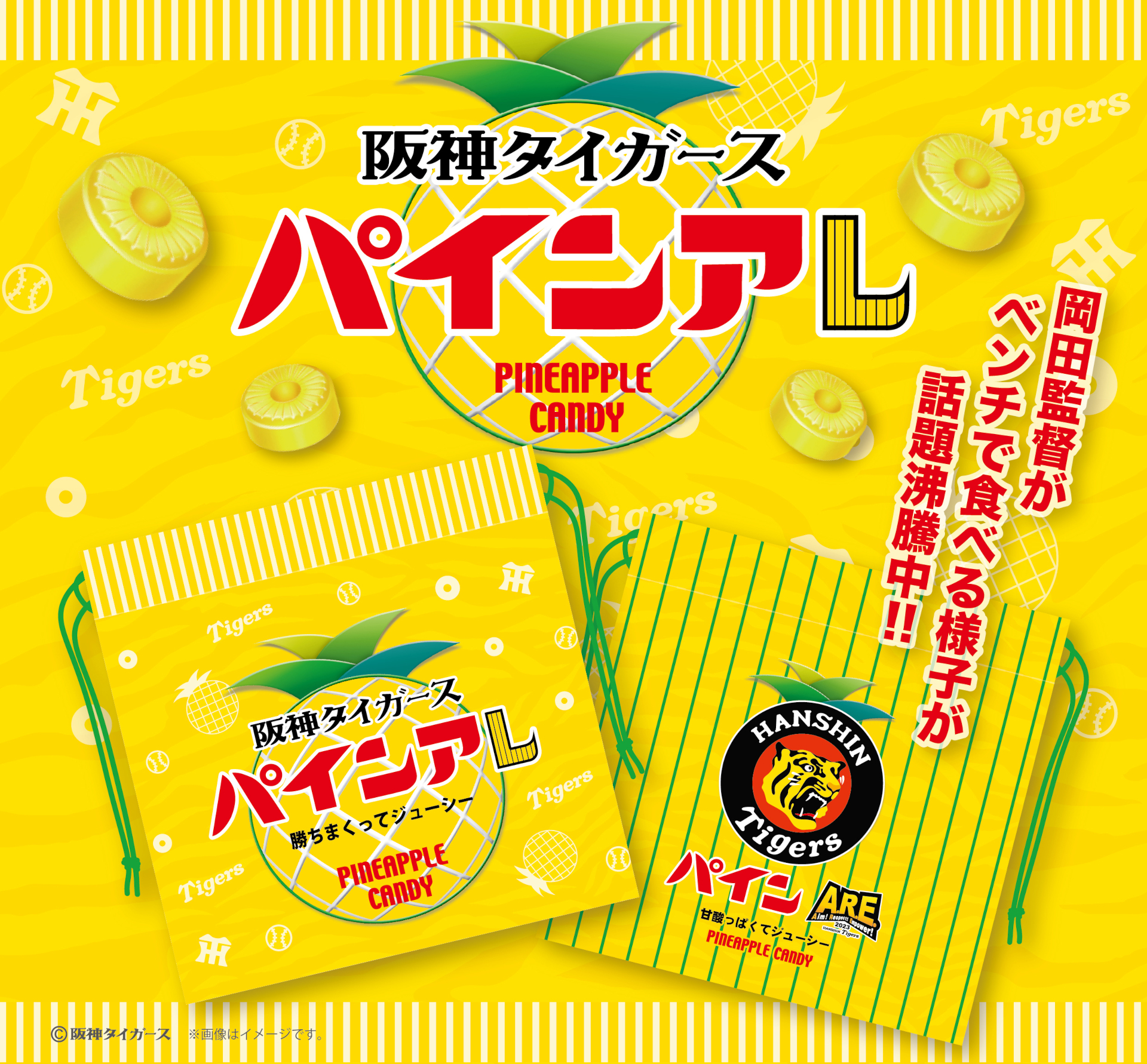 パインアメと阪神タイガースのコラボ商品「阪神タイガース パインアレ」