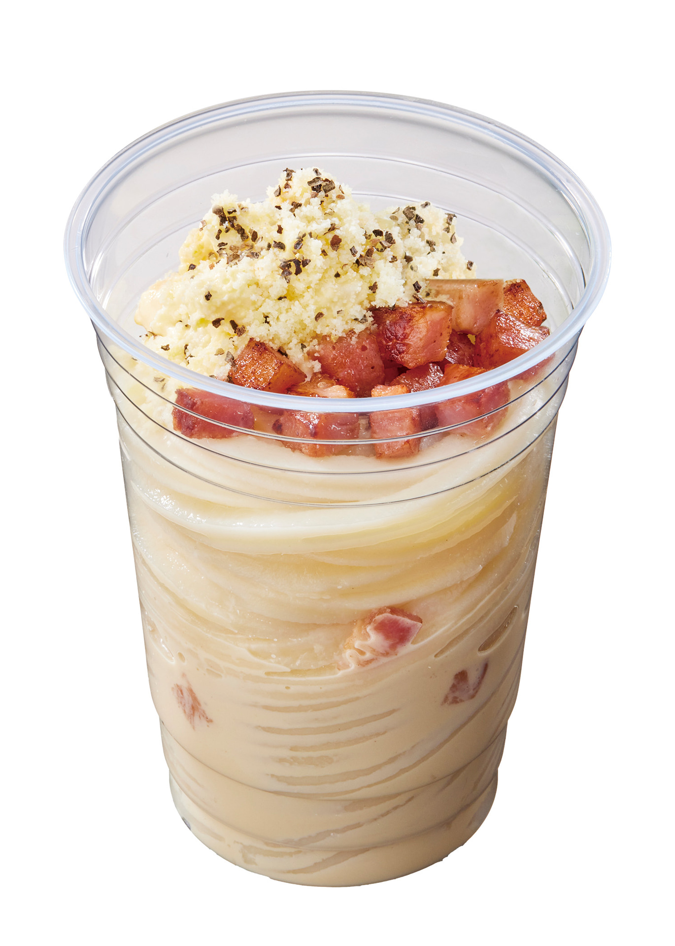 「こくうま玉子のカルボナーラうどん」（590円）