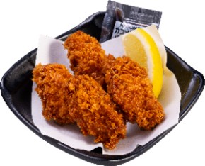 店内揚げ 4個入り 牡蠣フライ盛り（ソース・レモン付）