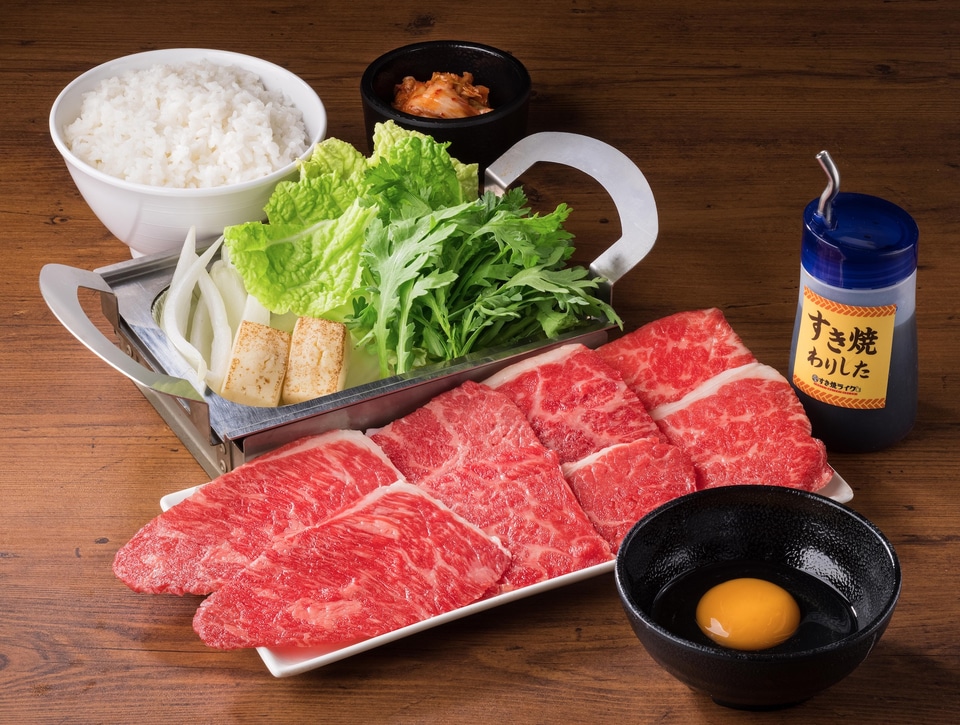 焼肉ライク「黒毛和牛すき焼きセット」、ごはんおかわり無料で“1650円