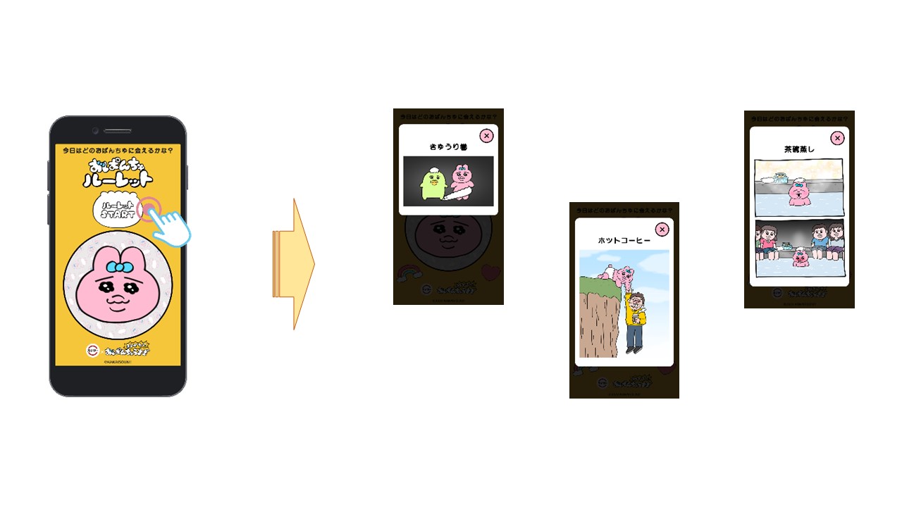 コラボピック裏面の2次元コードから楽しめる「おぱんちゅルーレット」