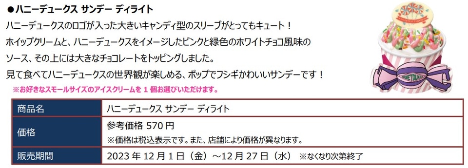 サーティワン×ハリー・ポッター第2弾、「ハニーデュークス」のサンデー