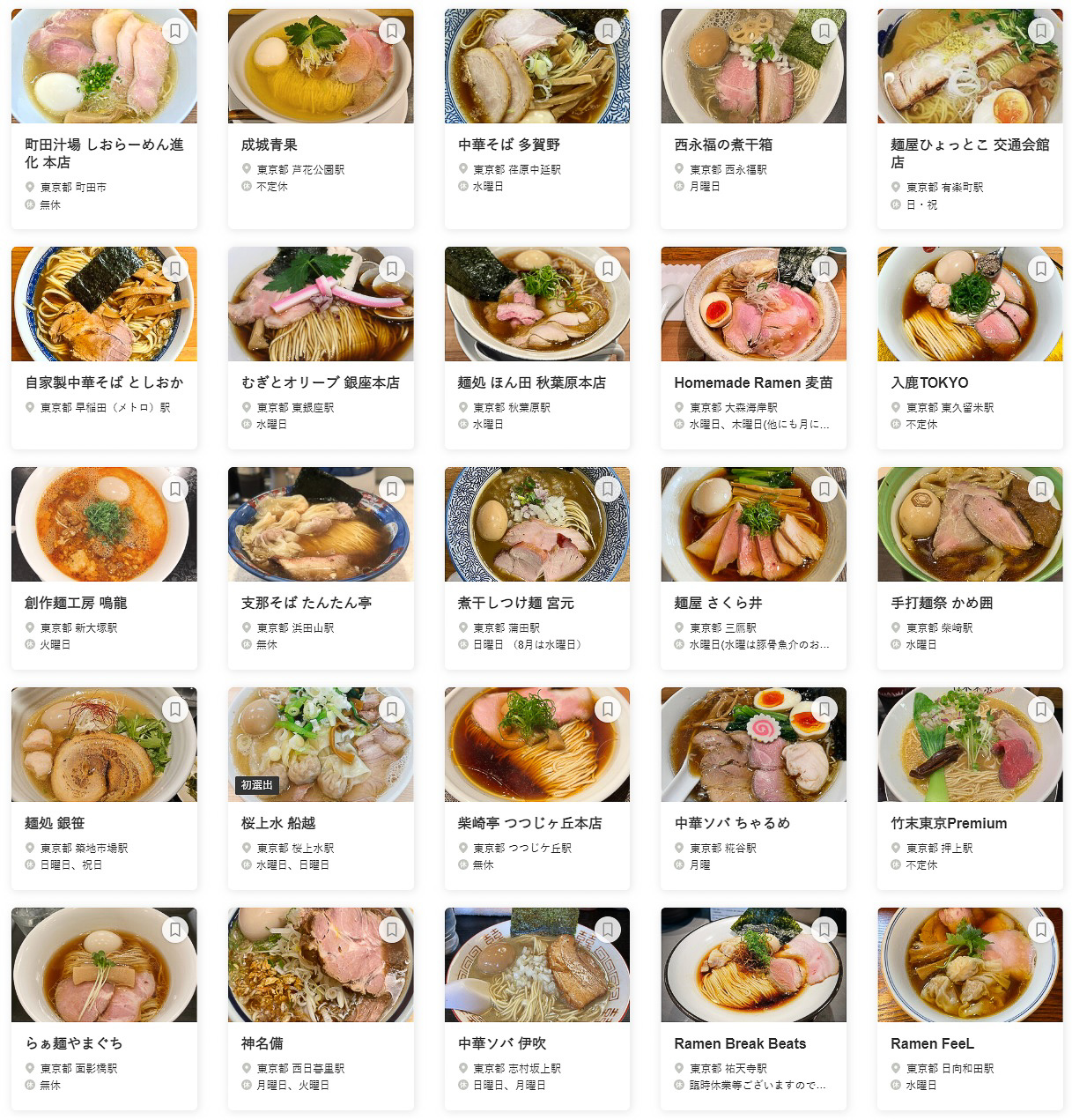 食べログ ラーメン TOKYO 百名店 2023