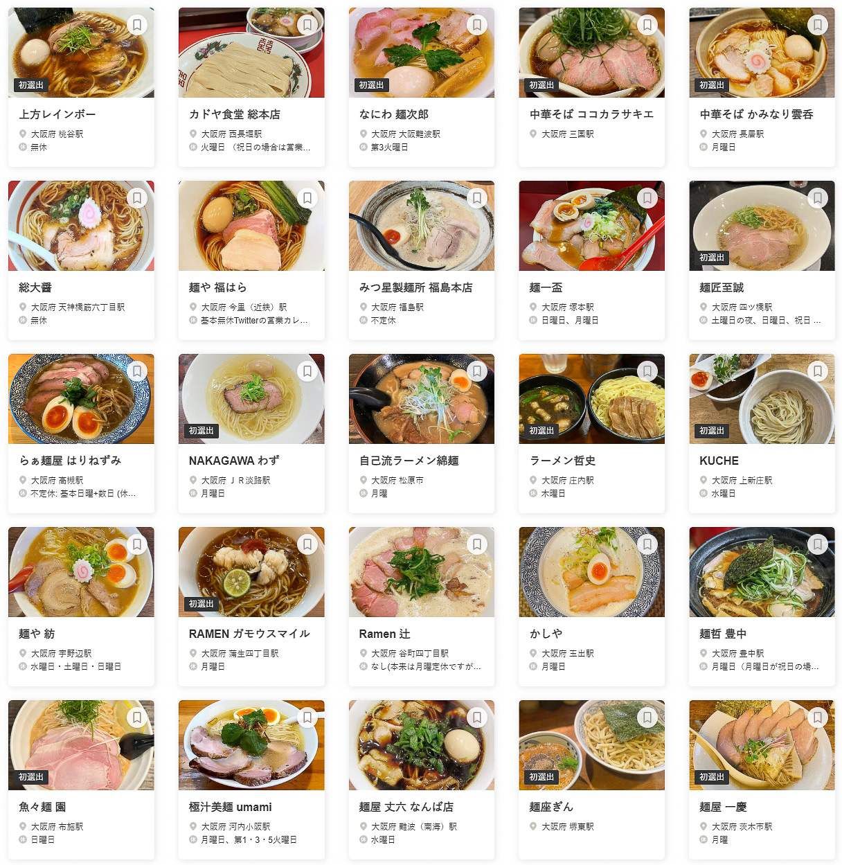 食べログ ラーメン OSAKA 百名店 2023