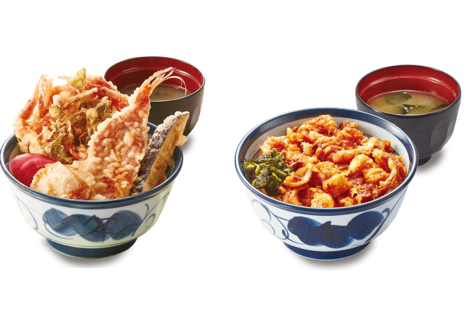 天丼てんや「早春天丼」「たれづけ海鮮天丼」