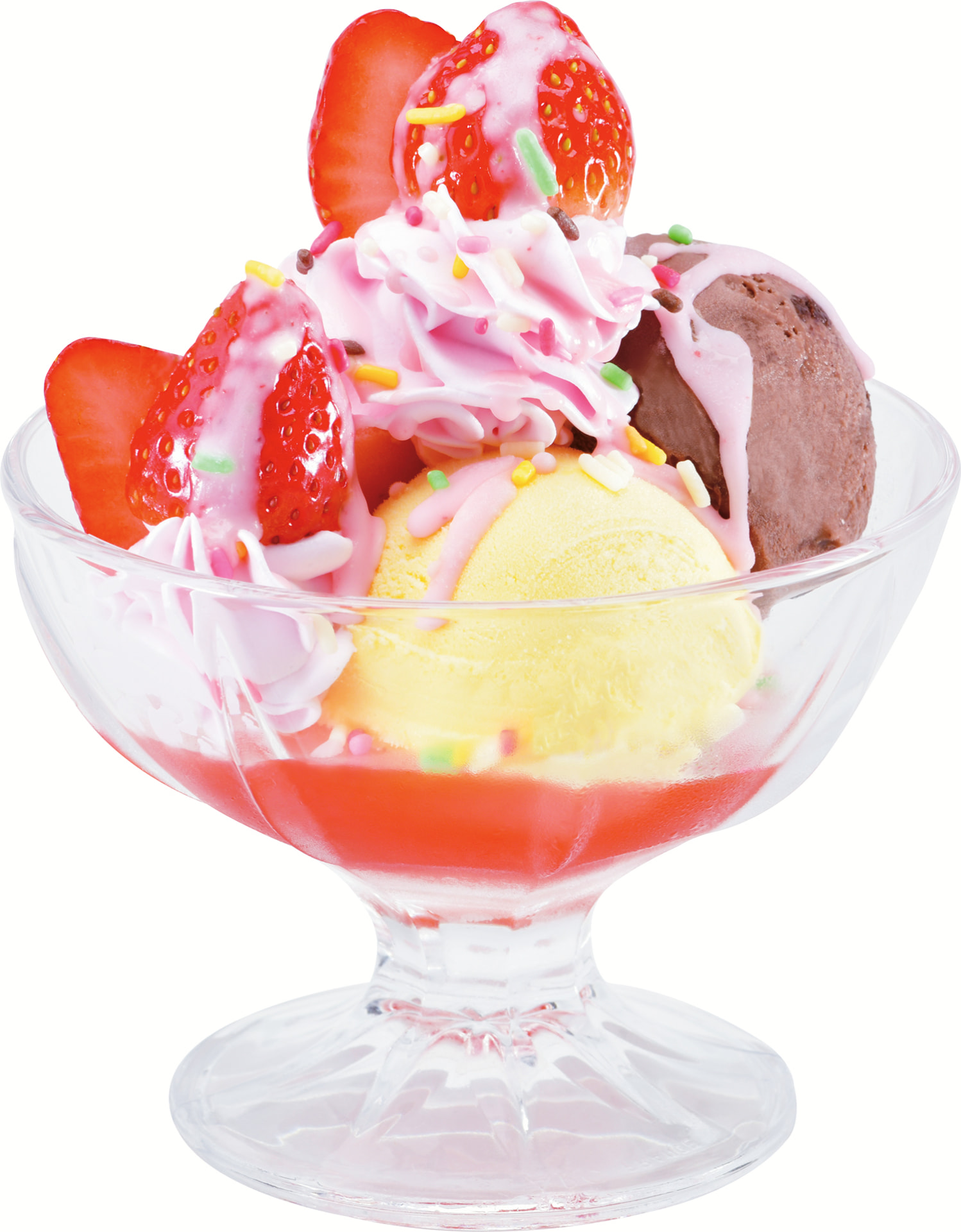 「ストロベリーカラフルサンデー」（418円）