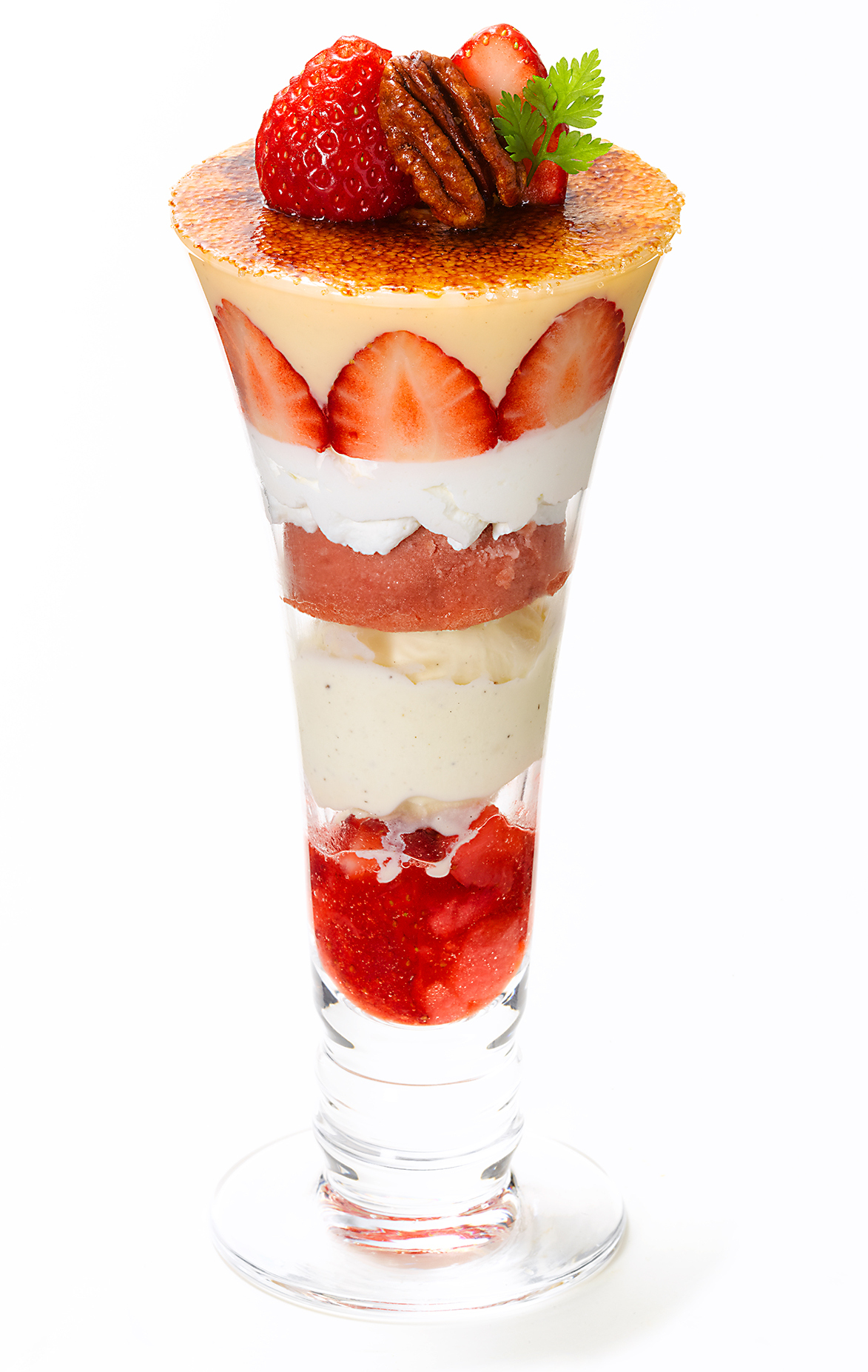 「苺のブリュレパフェ」（1298円）