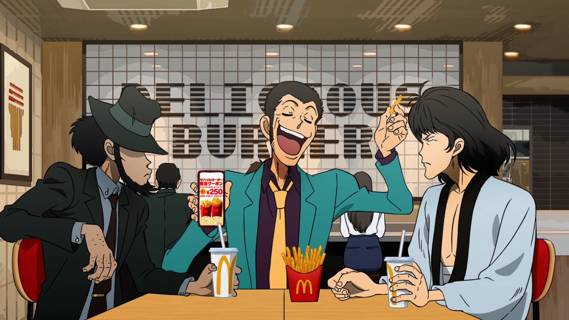 ルパン一味とのコラボCM第4弾「モバイルオーダーでポテトがおトク♪」篇も1月19日から放映開始