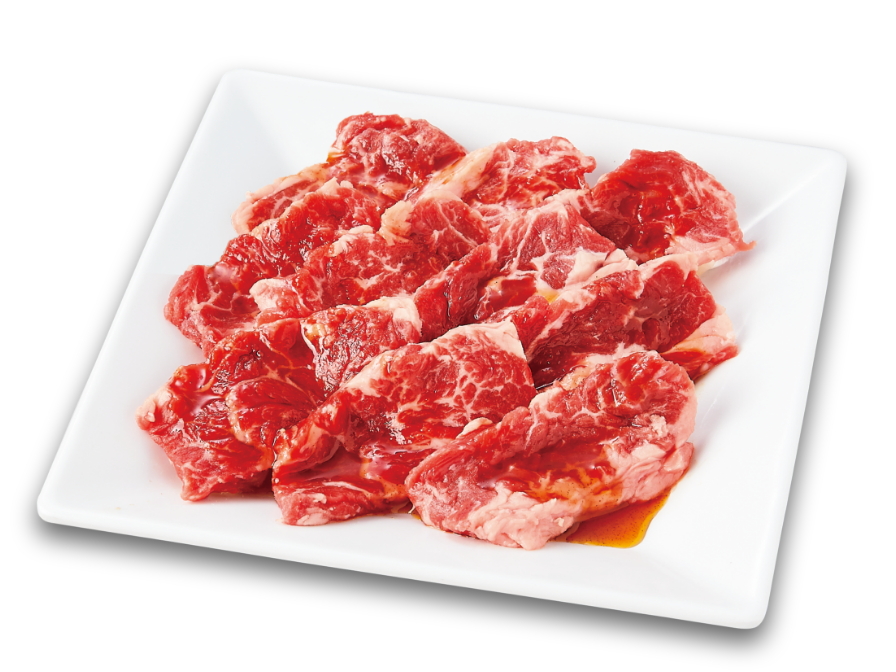 屋号にもなっている名物メニュー。3週間以上熟成させ、店内で手切りしたカルビ（食べ放題対象コース：じゅうカルコース、国産牛＆みすじコース、牛タン＆黒毛和牛コース）