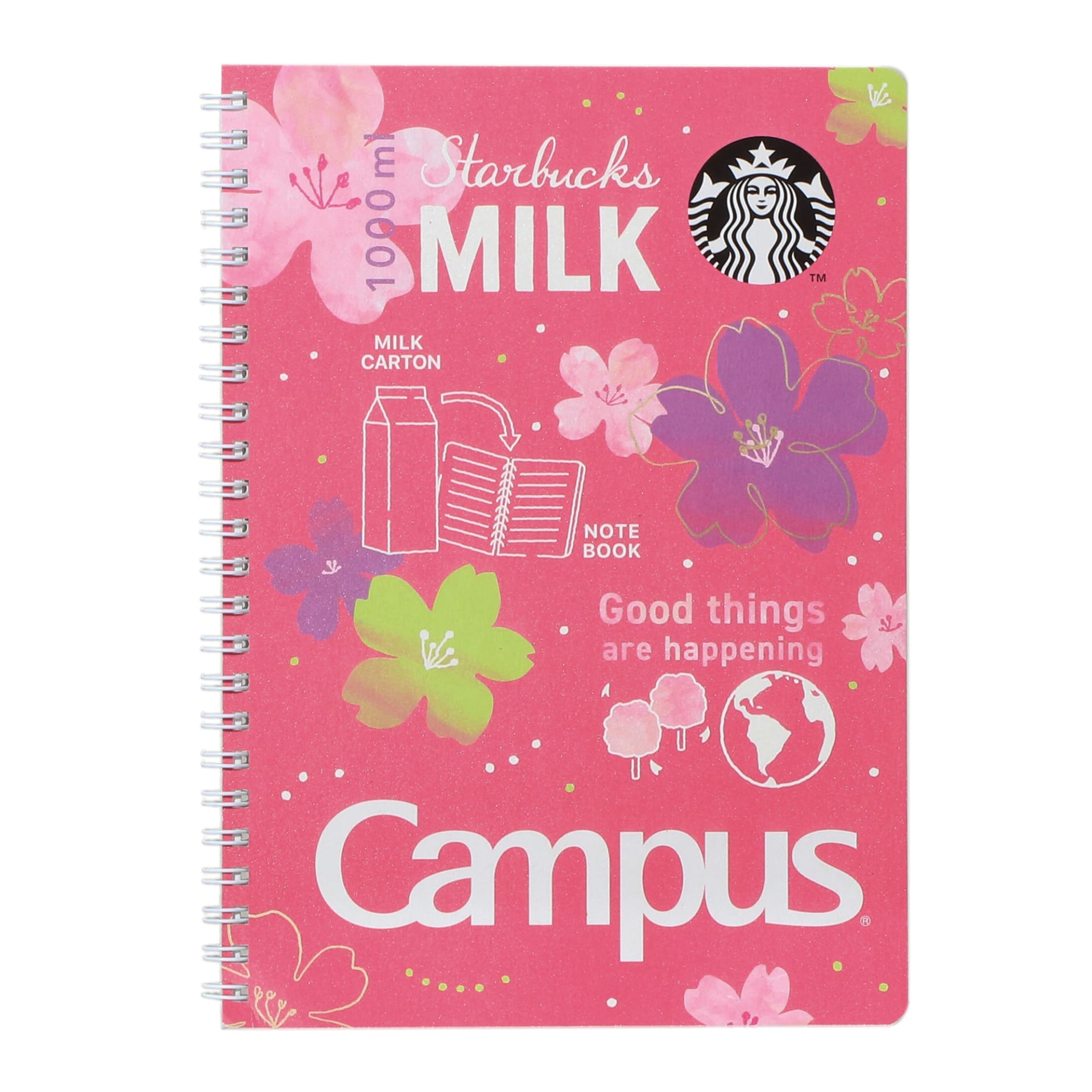 「SAKURA2024スターバックスキャンパスリングノートベビーピンク/ピンク」（各500円）