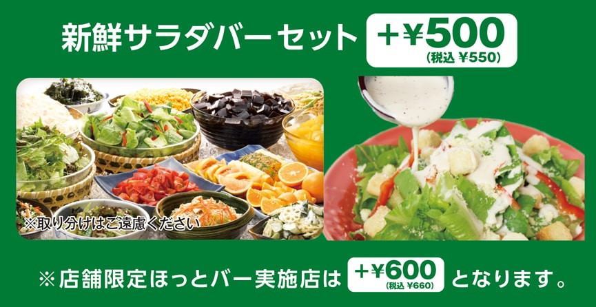 新鮮サラダバーセット（＋550円）