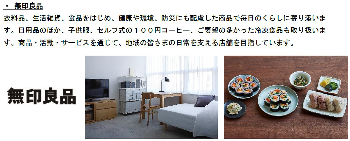 「マックスバリュ浜松新橋店」ののほかに「無印良品」や「JINS」などの専門店がオープン