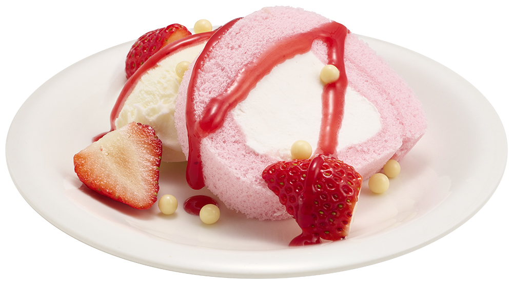 「ピンクロールの苺メルバ」（350円）