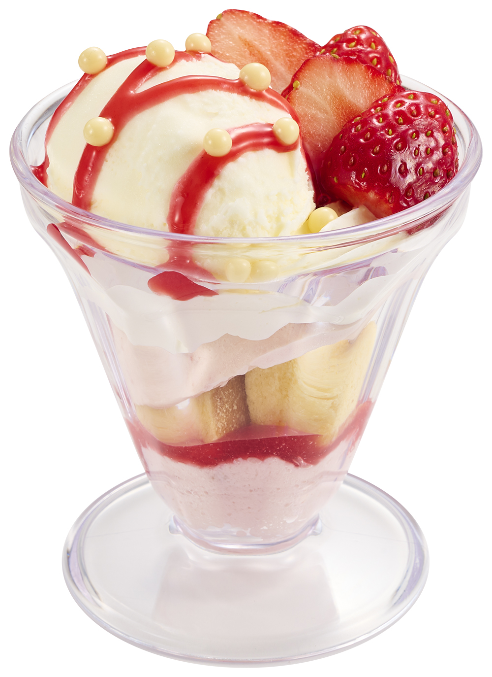 「苺と北海道みるくアイスパフェ」（420円）