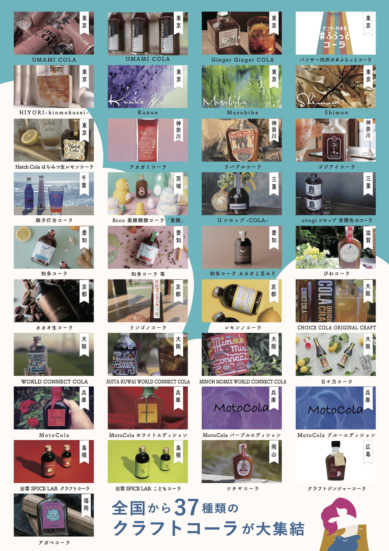全国から37種類のクラフトコーラが集まる