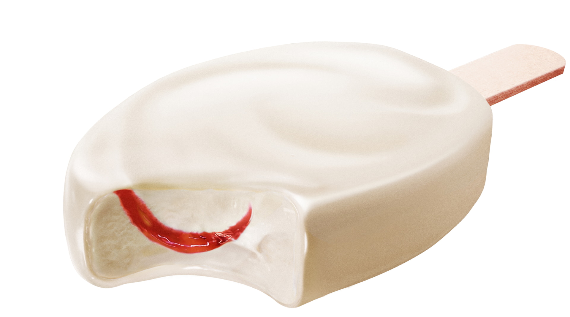 甘酸っぱいストロベリーソースがマーブル状に混ぜ込まれている