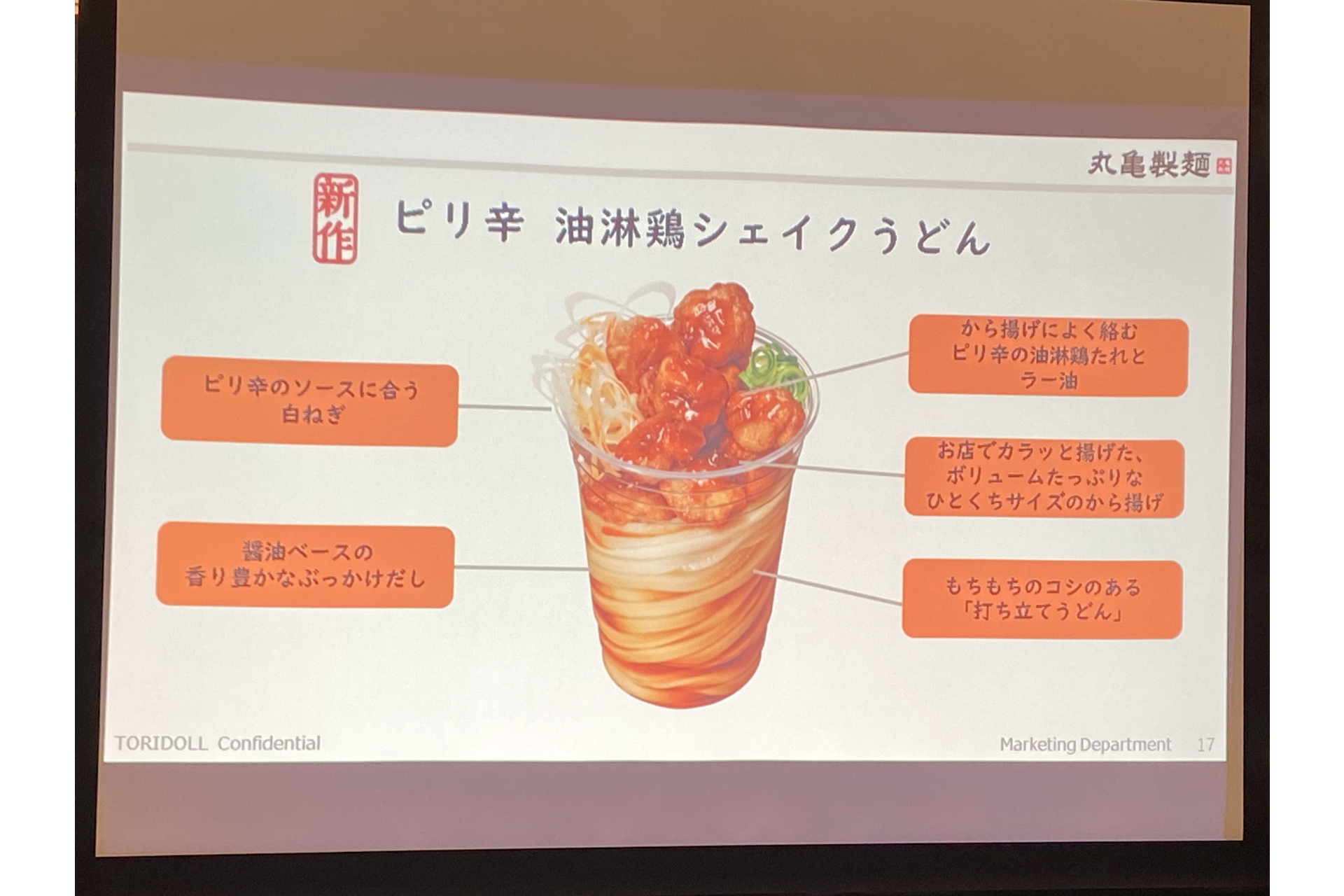 「ピリ辛油淋鶏シェイクうどん」のこだわり