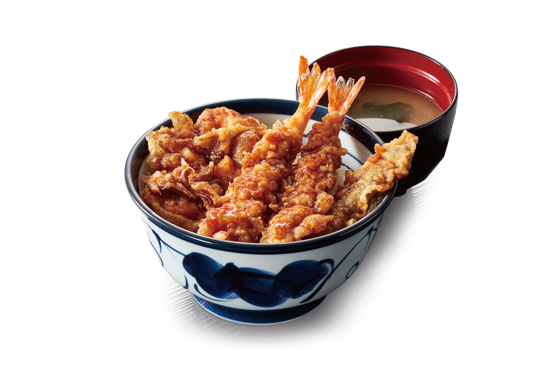 「たれづけ海老づくし天丼（みそ汁付）」（920円）