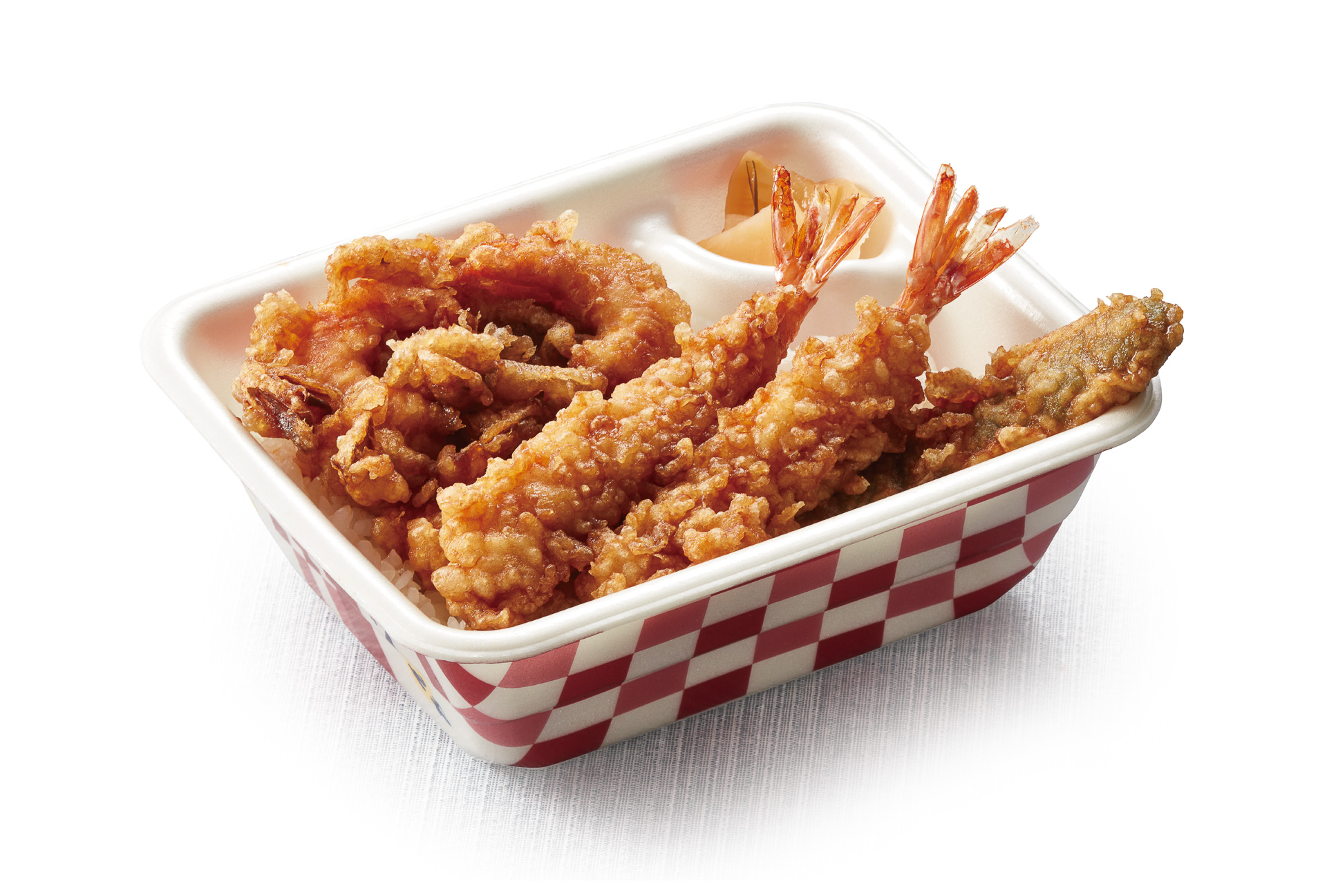 「たれづけ海老づくし天丼弁当（お新香付）」（テイクアウト920円/デリバリー1240円）