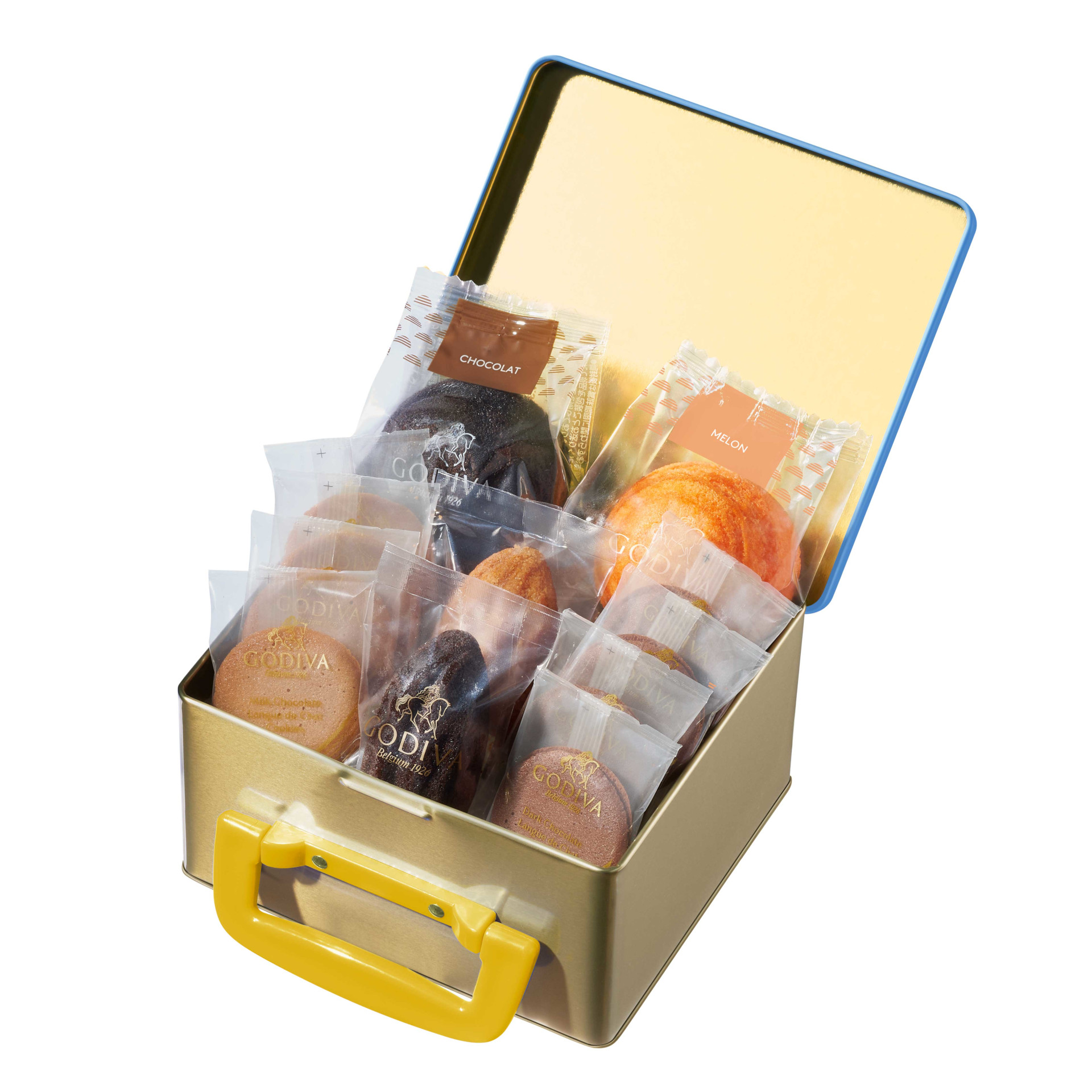 「ゴディバ お菓子のトランク缶 アソートメント」（3402円）