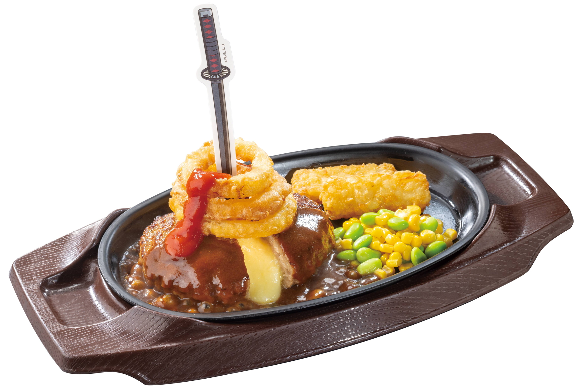 「炭治郎のヒノカミ神楽 オニ・チーズINハンバーグ」（1100円）
