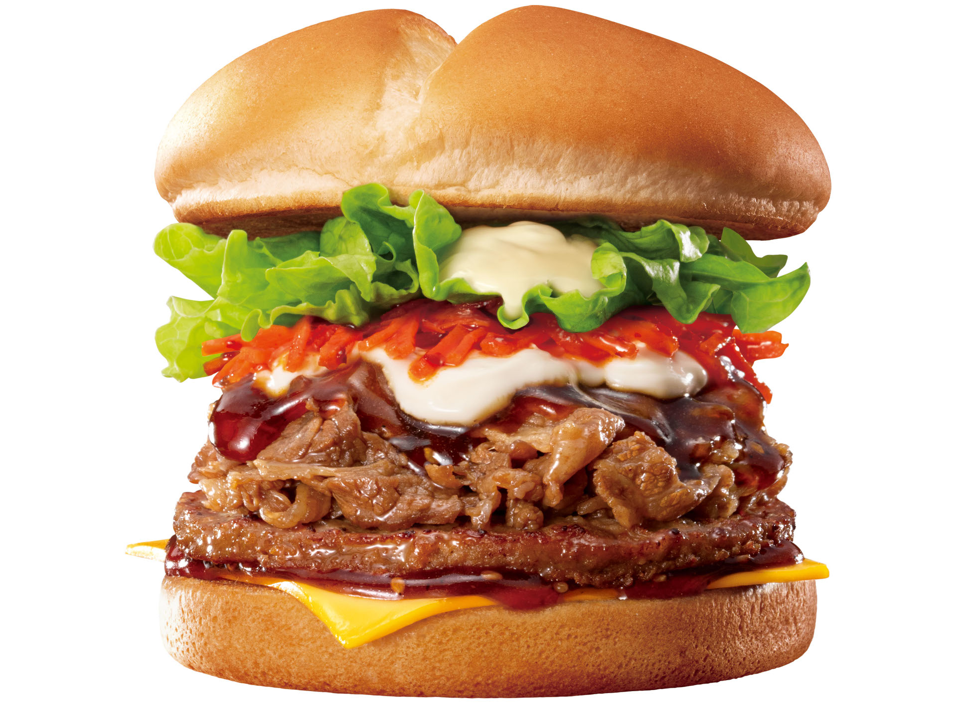 「チーズ甘辛 牛プルコギバーガー」（590円）