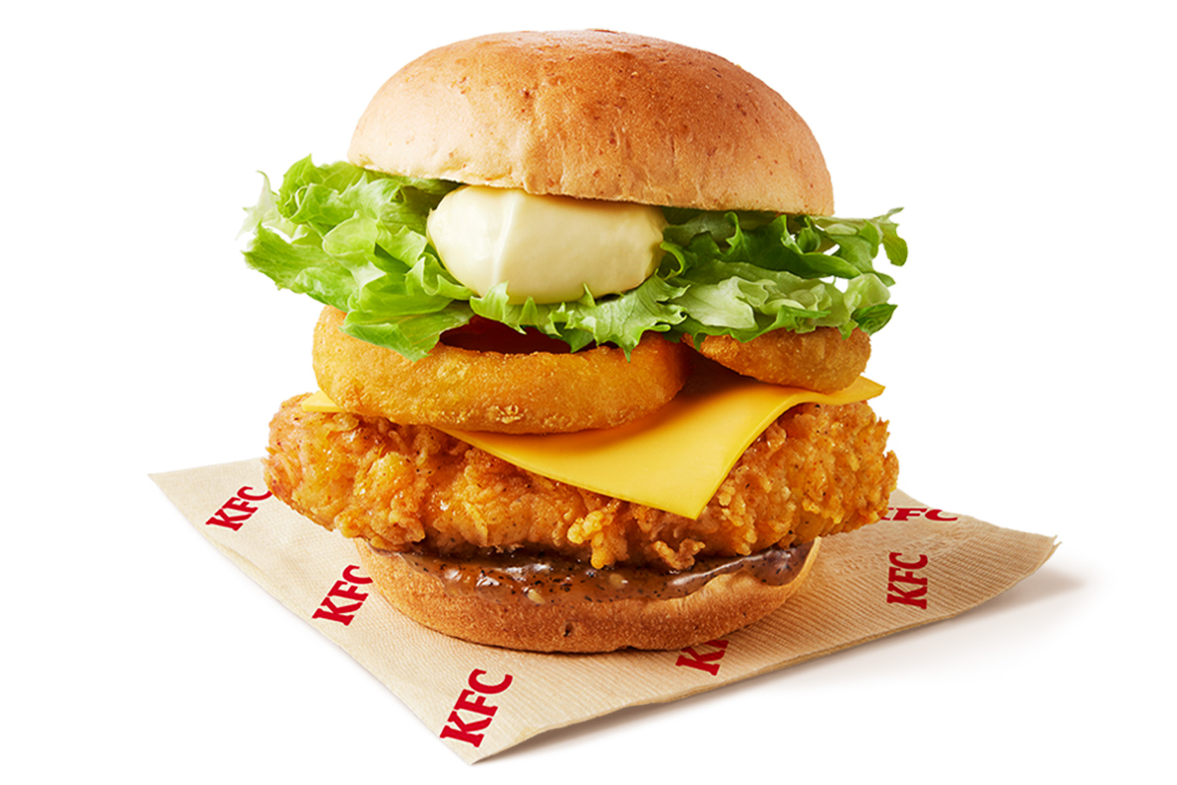 「ガーリックソースのオニオンフィレバーガー」（540円）