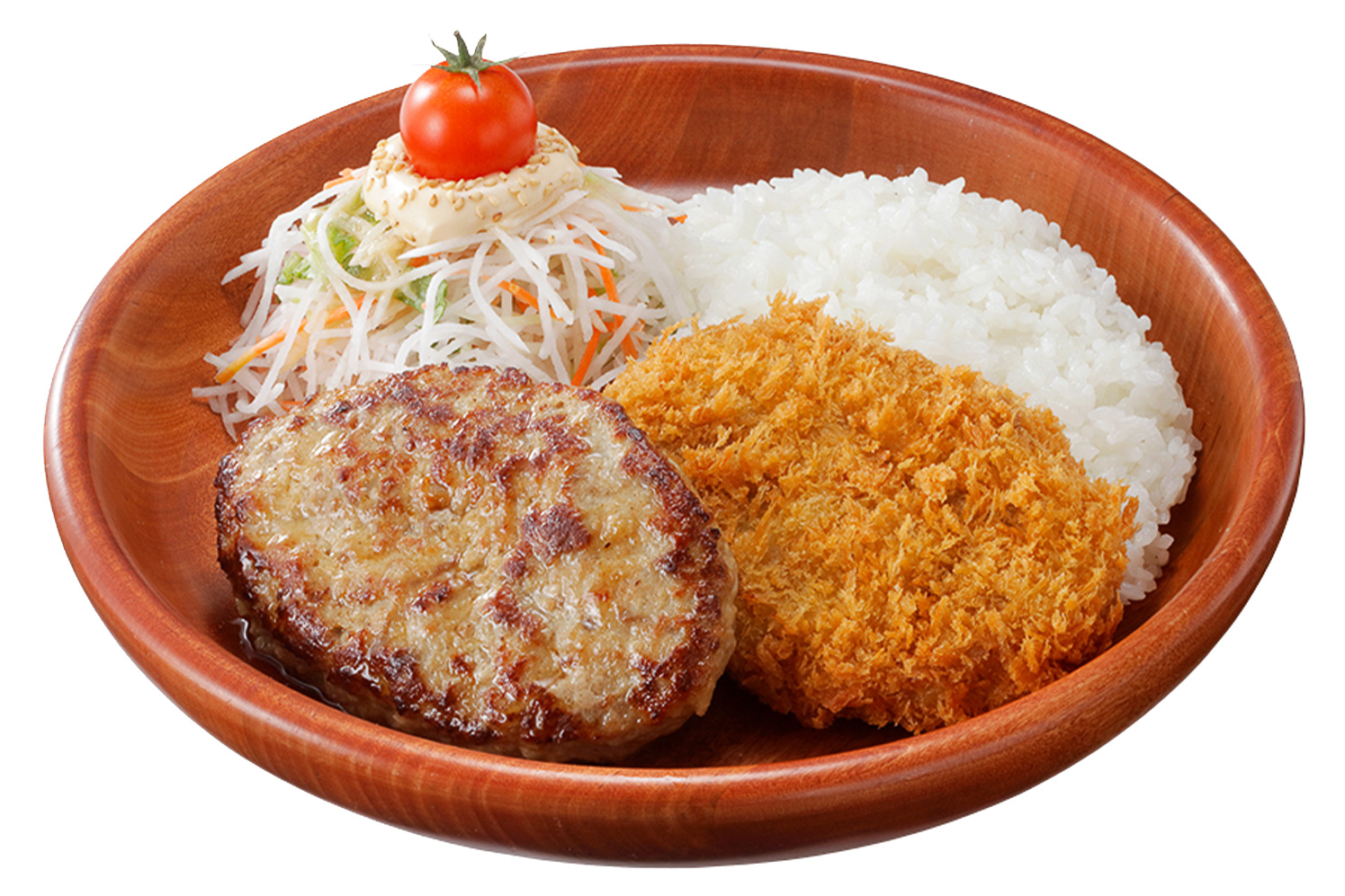 びっくりドンキー「メンチカツ＆ハンバーグディッシュ」（S 1420円/M 1600円/L 1890円）