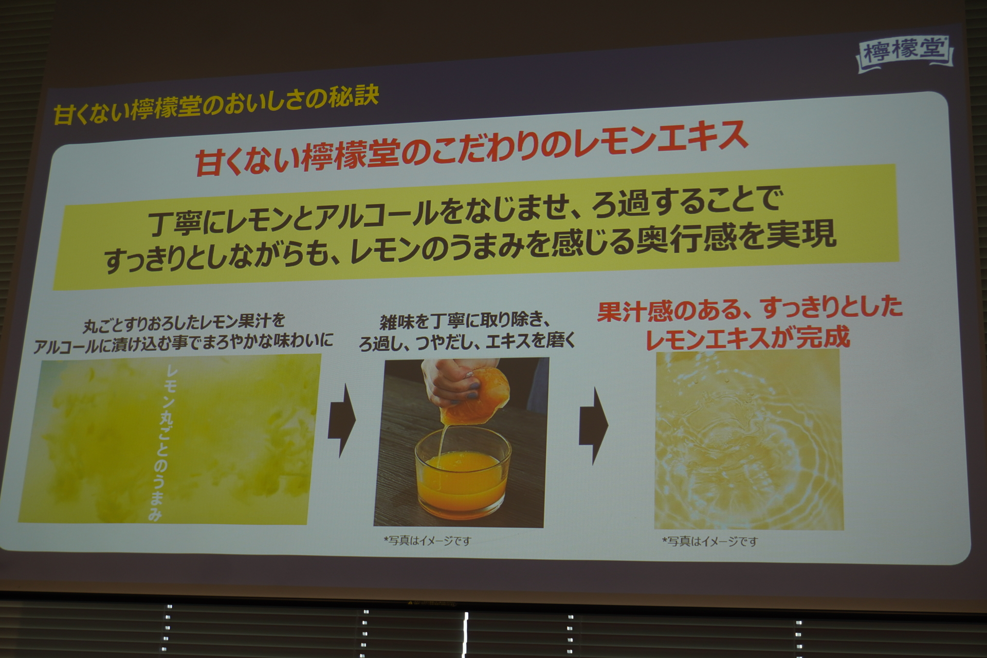 前割レモン製法にレモンエキスを足すことで檸檬堂らしい無糖を実現