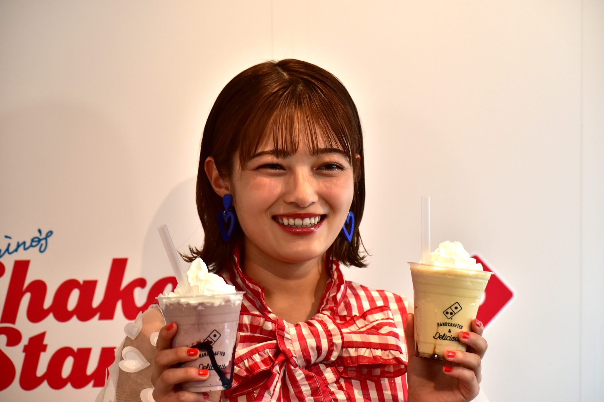 井上咲楽さんも登場した「ドミノ シェイクスタンド 表参道」オープン記念新商品発表会