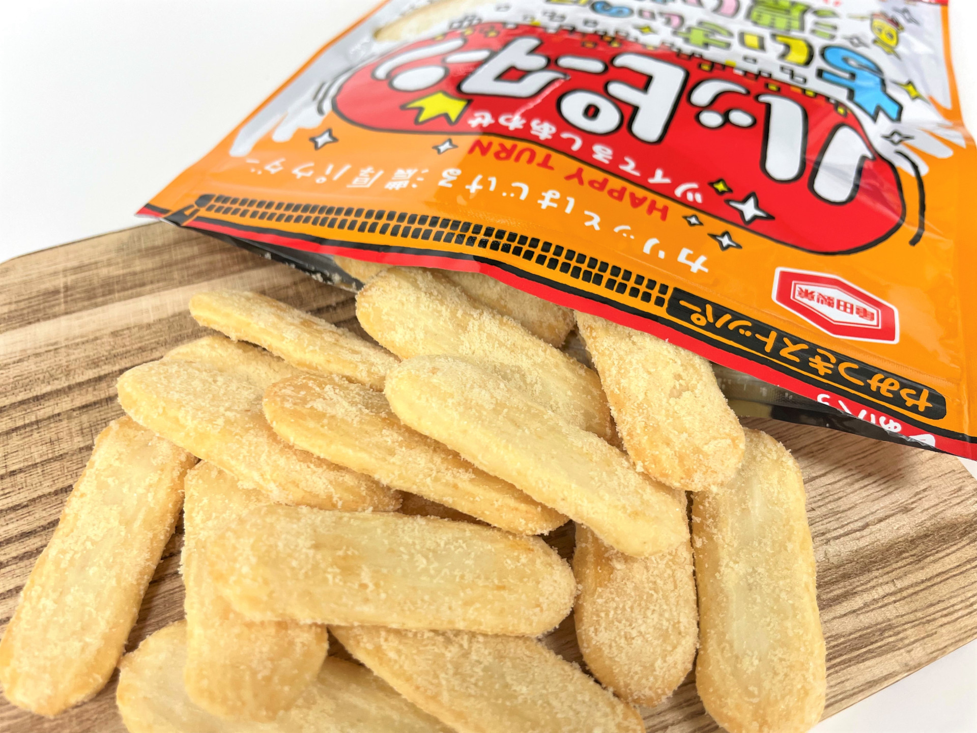 ハッピーターン史上最小となるレギュラー商品の約40％のサイズ