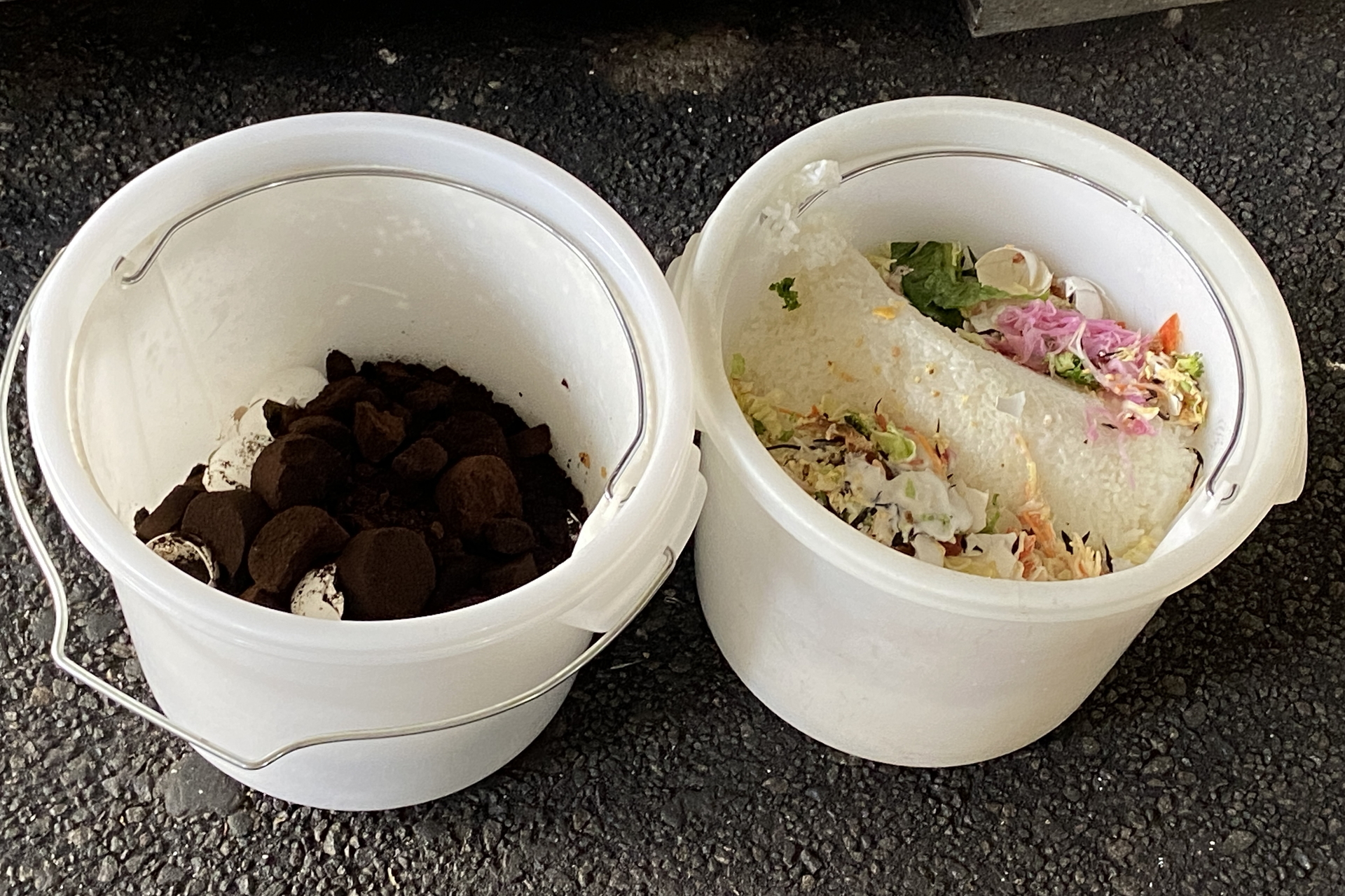 コーヒーかすと生ごみ