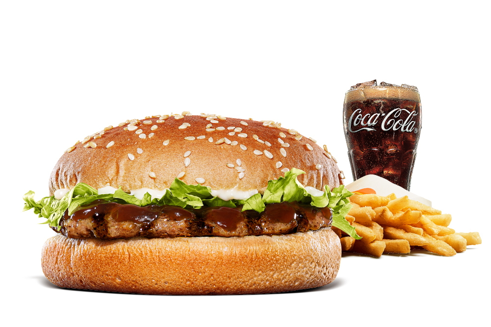 「スモーキーテリヤキバーガーセット」（550円）