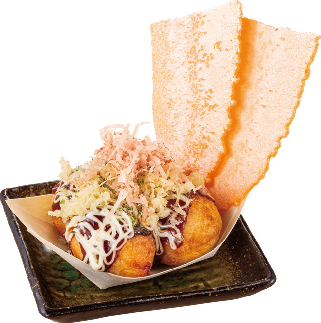 「ふわトロ揚げたこ焼き オマケのたこせん付き」（385円）