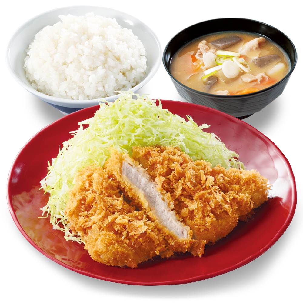 「ロースカツ定食（120gロース/ご飯・とん汁小付き）」（627円）