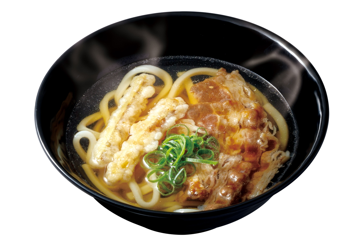 「肉ごぼう天うどん」（363円）